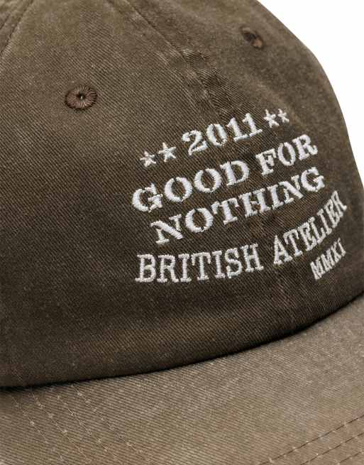 Good For Nothing - Pet met wassing en geborduurd logo in bruin, 3 van 3