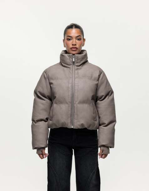 Good For Nothing - Piumino color talpa in pelle sintetica - view 1