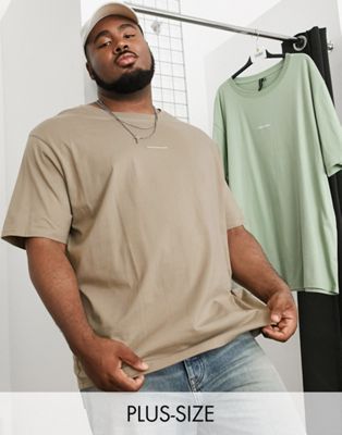Good For Nothing Plus oversized t-shirt in taupe - ASOS Price Checker