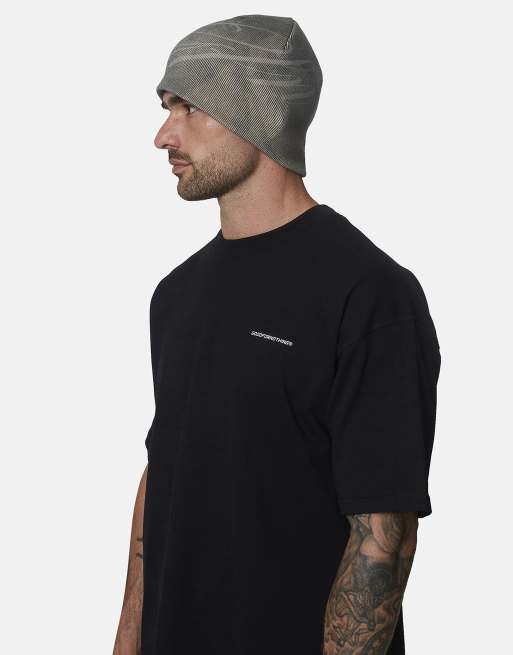 Good For Nothing Printed woodland knit skully beanie in grey, 3 of 3