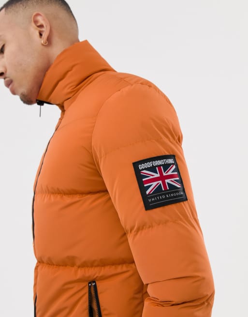 Good For Nothing puffer jacket in orange exclusive to ASOS