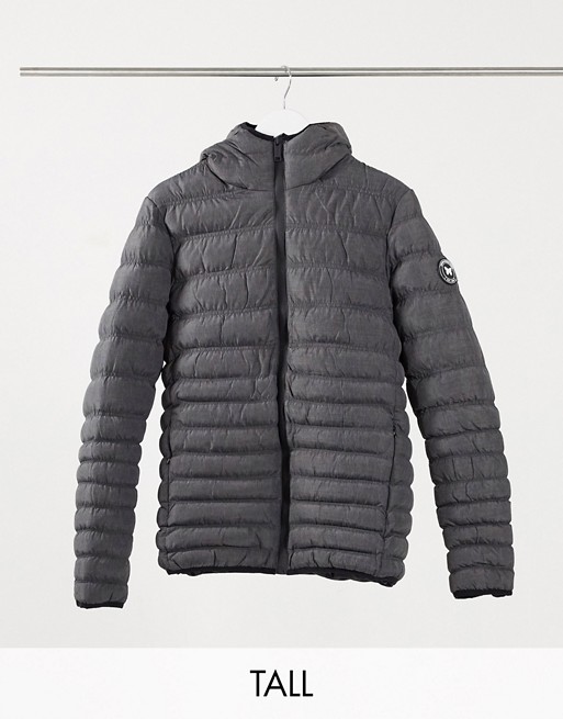 Good For Nothing quilted jacket with hood in grey