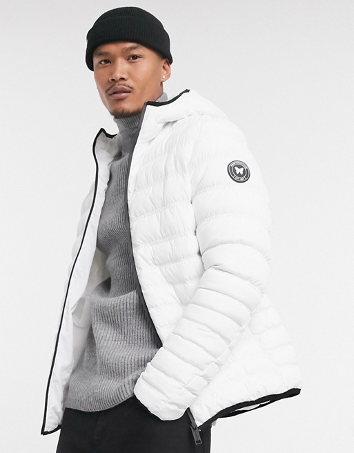 Good For Nothing quilted jacket with hood in white