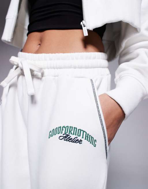 Good For Nothing - Råhvide joggingbukser med logo - Del af sæt , 5 af 5