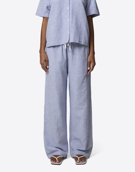 Good For Nothing – Relaxed-Fit-Hose in Blau mit Nadelstreifen und Monogramm, 4 von 4
