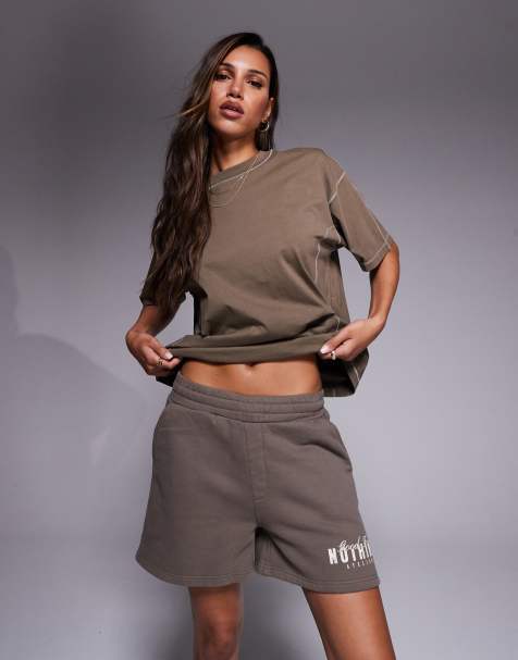 Good For Nothing Relaxed fit jersey shorts in taupe