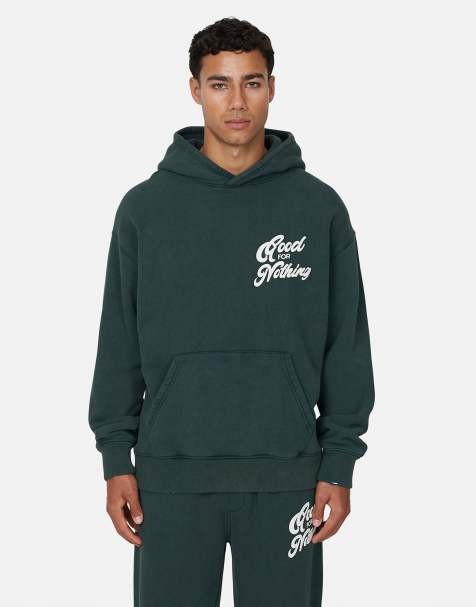Good For Nothing Relaxed hoodie in dark green - view 1