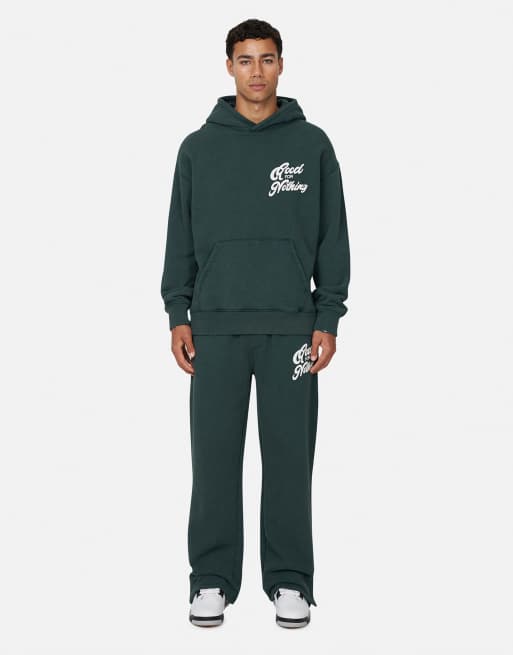 Good For Nothing Relaxed hoodie in dark green, 2 of 4