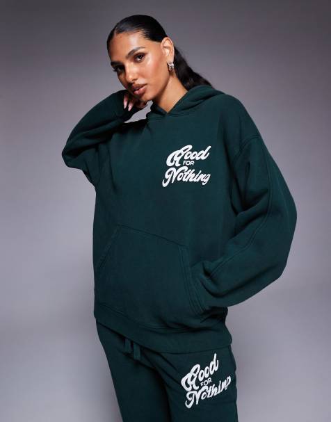 Good For Nothing Relaxed hoodie in green - view 1