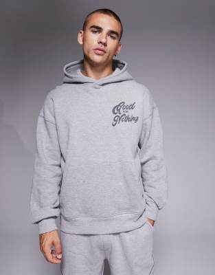 Good For Nothing Relaxed hoodie in grey