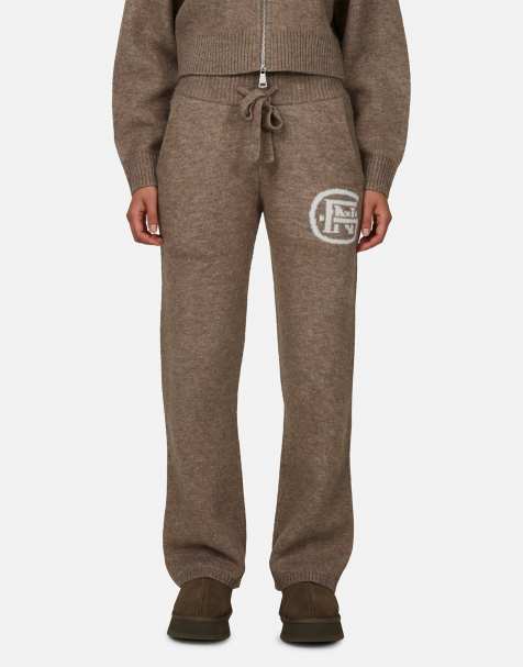 Good For Nothing Relaxed knitted bottoms in brown - view 1