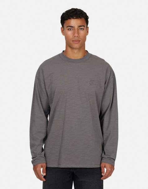Good For Nothing Relaxed long sleeve t-shirt in dark grey