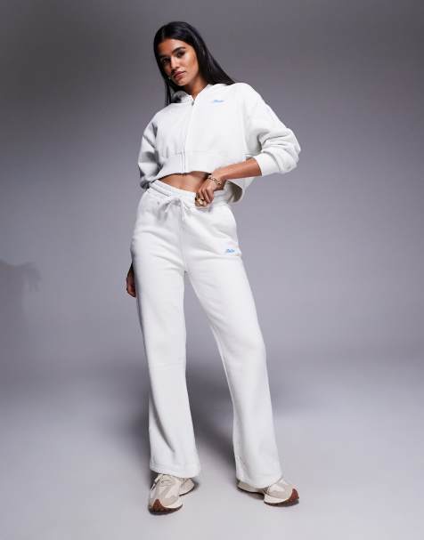 Good For Nothing Relaxed wide leg jogger in white - view 1