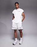 [Good For Nothing] Good For Nothing resort mesh shorts in beige with black piping (Part of a set)-Neutral M BEIGE