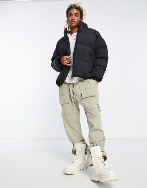 Good For Nothing - Road - Oversized gewatteerd puffer jack in zwart