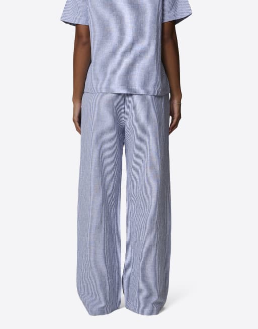 Good For Nothing - Ruimvallende broek met krijtstreep en monogram in blauw, 2 van 4