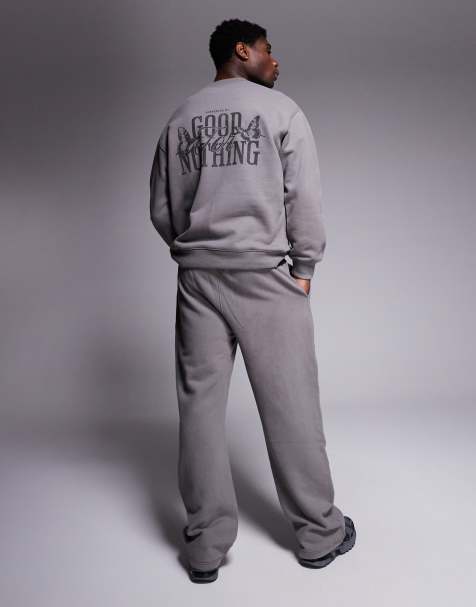 Good for Nothing – Set aus Sweatshirt-Stoff in Dunkelgrau - view 1
