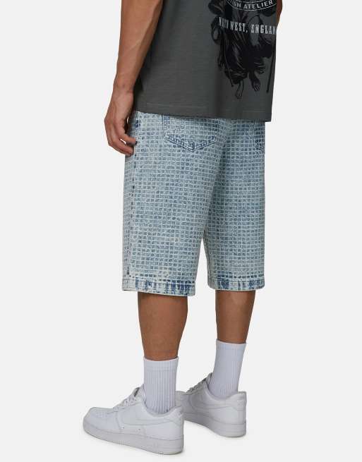 Good For Nothing - Short baggy en denim façon jacquard - Bleu délavé, 2 de 4