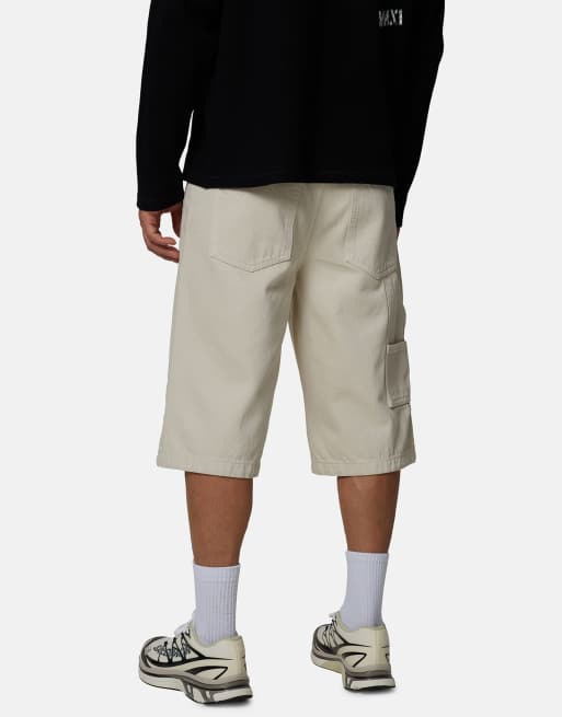 Good For Nothing - Short en jean baggy style charpentier - Crème, 2 de 4