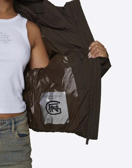 Good For Nothing Short hooded weather-resistant padded puffer jacket in brown, 4 of 4