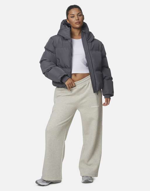 Good For Nothing Short hooded weather-resistant padded puffer jacket in grey, 3 of 4