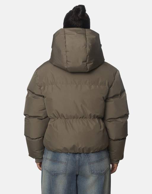 Good For Nothing Short hooded weather-resistant padded puffer jacket in taupe, 2 of 4
