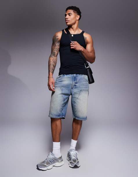 Good For Nothing skater denim carpenter shorts in light blue - view 1