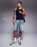 [Good For Nothing] Good For Nothing skater denim carpenter shorts in light blue W30 Light blue