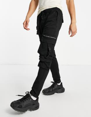 skinny black cargo pants