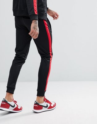 track joggers with side stripe