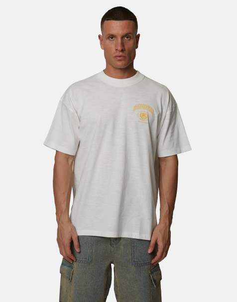 Good For Nothing Slub relaxed graphic tee in white - view 1