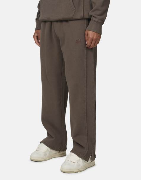 Good For Nothing Split hem baggy joggers in chocolate - view 1