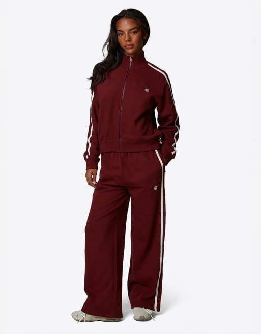 Good For Nothing Sport zip through sweatshirt in burgundy, 3 of 4