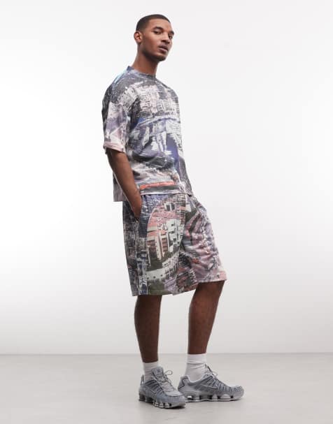 Good For Nothing - Sæt med top og shorts med gennemgående byprint i jersey - view 1