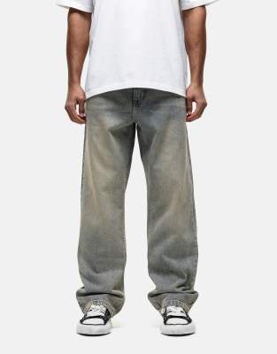 straight leg jeans in sand wash-Neutral