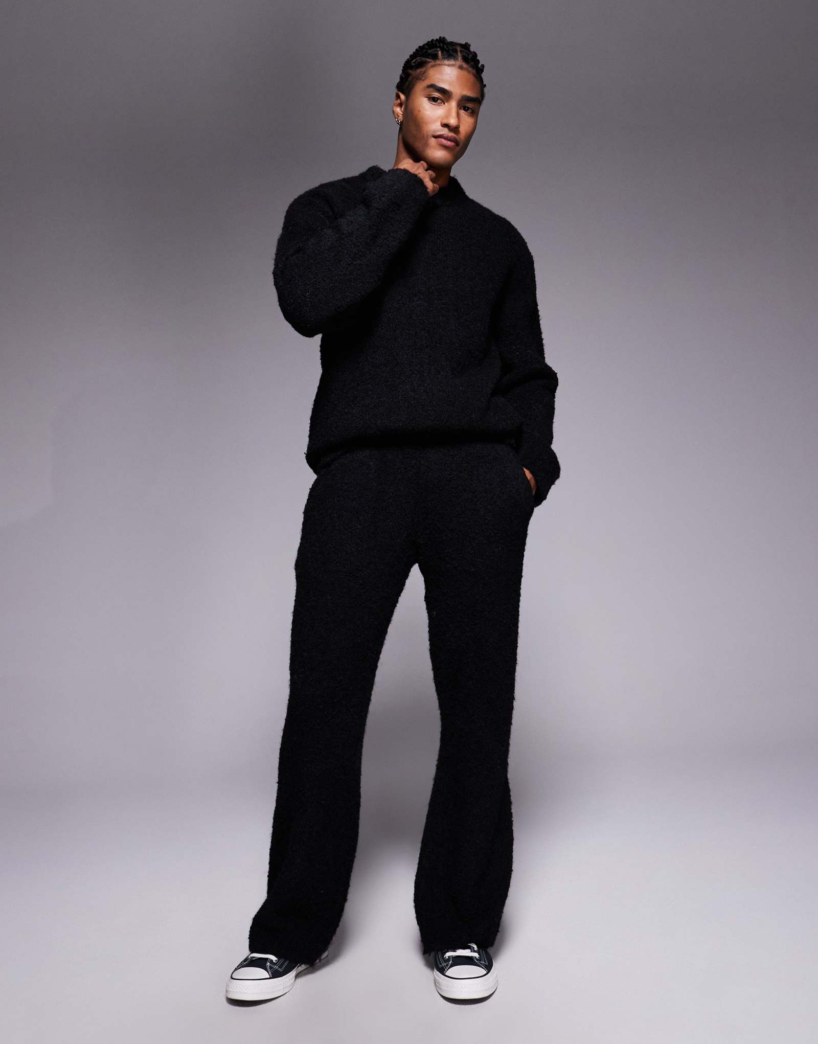 Спортивные брюки прямого кроя Good For Nothing из черного трикотажного букле - часть комплекта