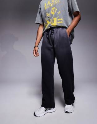straight leg sweatpants in black with spray effect