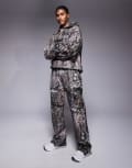 [Good For Nothing] Good For Nothing straight leg trackies in all-over tree print camo-Multi L MULTI