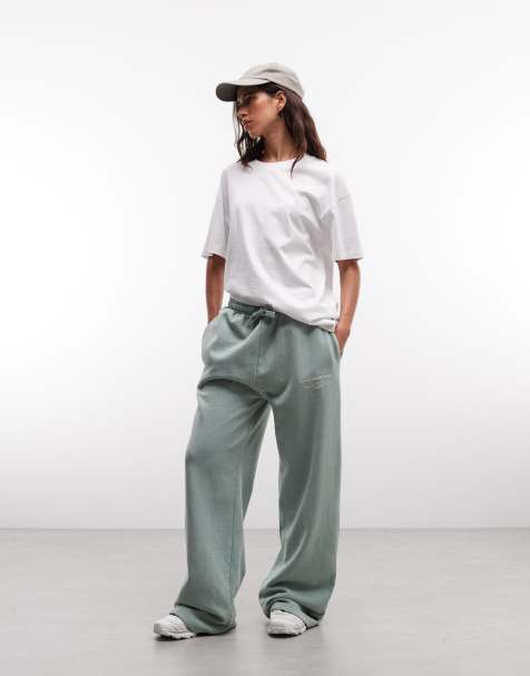 Good For Nothing straight leg trackies in green - view 1