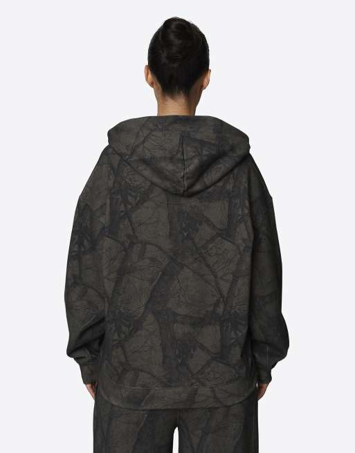 Good For Nothing - sudadera con capucha extragrande de felpa de algodón con estampado camuflaje marrón, 2 de 4