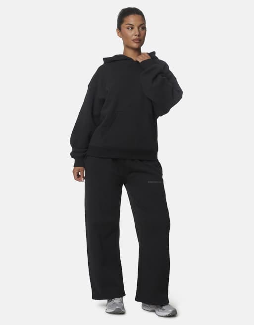 Good For Nothing - Sudadera con capucha oversize de felpa de algodón lavada en negro, 3 de 4