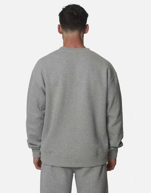 Good For Nothing - Sudadera oversize de felpa con cuello redondo en gris, 2 de 4