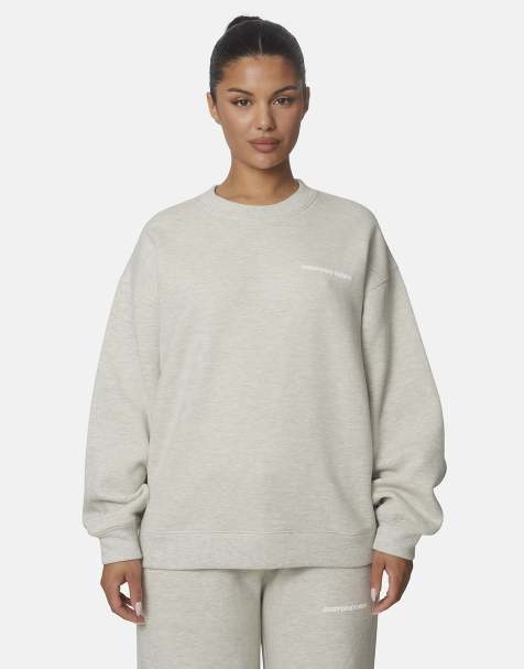 Good For Nothing - Sudadera oversize de felpa de algodón gris con cuello redondo - view 1
