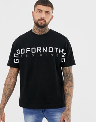 Good For Nothing – Svart t-shirt i oversize-modell med stor logga
