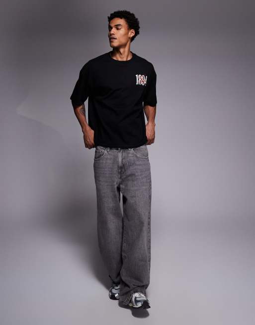 Good For Nothing – Svart t-shirt i oversized fit med fjärilstryck, 2 av 5