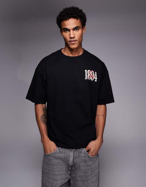 Good For Nothing – Svart t-shirt i oversized fit med fjärilstryck, 3 av 5
