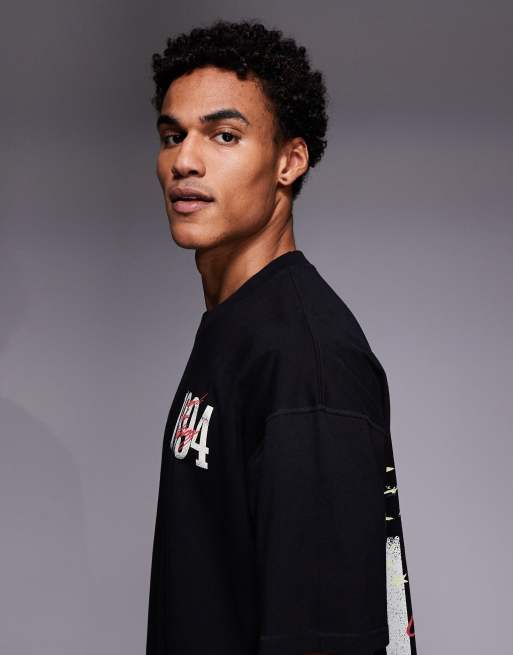 Good For Nothing – Svart t-shirt i oversized fit med fjärilstryck, 4 av 5