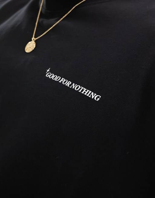 Good For Nothing – Svart t-shirt med fjärilstryck baktill, 3 av 4