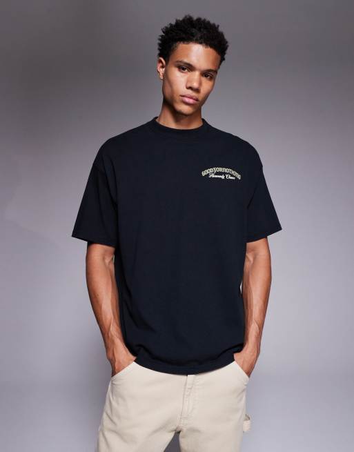 Good For Nothing – Svart, tvättad t-shirt i oversize med tryck baktill, 3 av 5