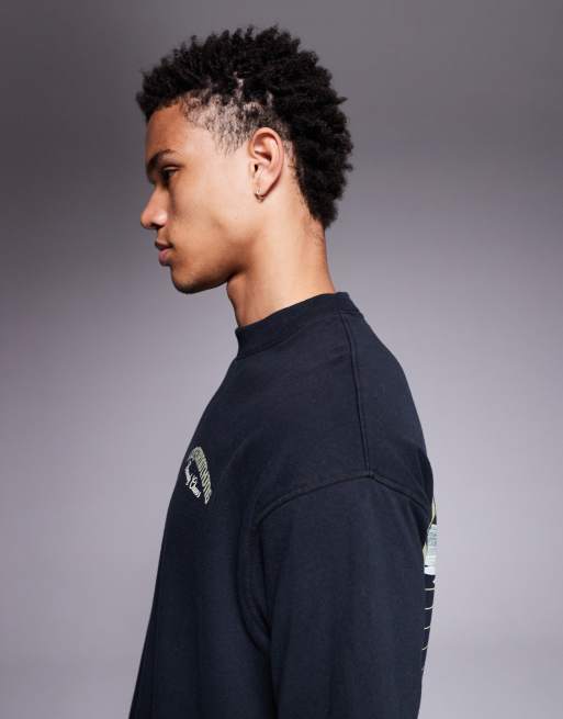 Good For Nothing – Svart, tvättad t-shirt i oversize med tryck baktill, 4 av 5
